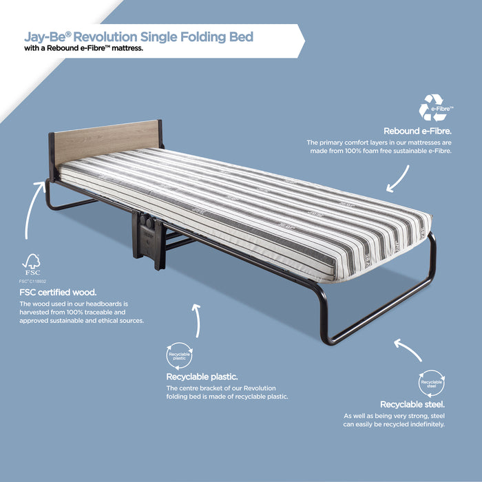 Jaybe Revolution e-Fibre Folding Bed Single Size